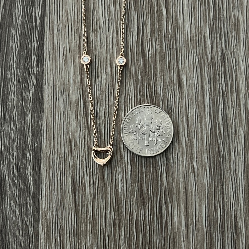 Tiffany & Co. Gold Heart Necklace with Silver Accents - Picture 3 of 10